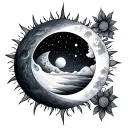 Sun And Moon tattoo design idea