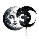 Sun And Moon tattoo design idea