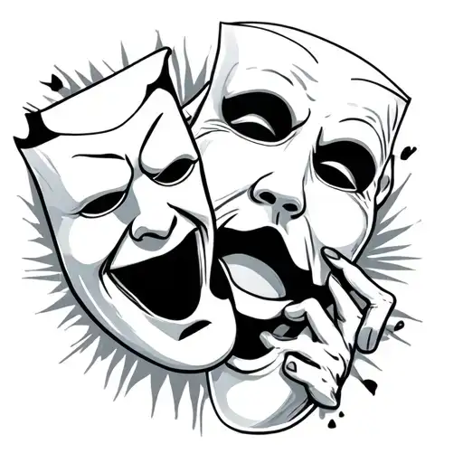 Comedy masks and tattoo design idea