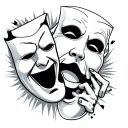 Comedy masks and tattoo design idea