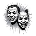 Comedy masks and tattoo design idea