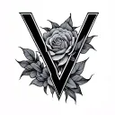 V Shaped tattoo design idea