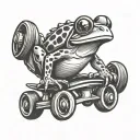 roller skate boarding frog tattoo design idea