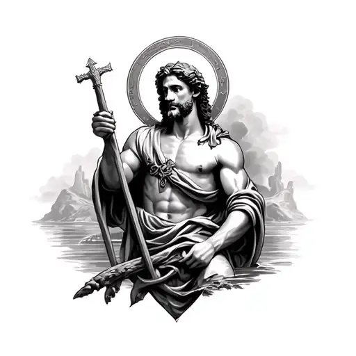 Saint Christopher tattoo design idea