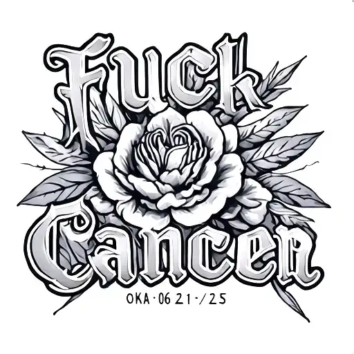 "Kika 06-21-25" Fuck Cancer tattoo design idea