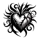tribal heart made from A C S tattoo design idea