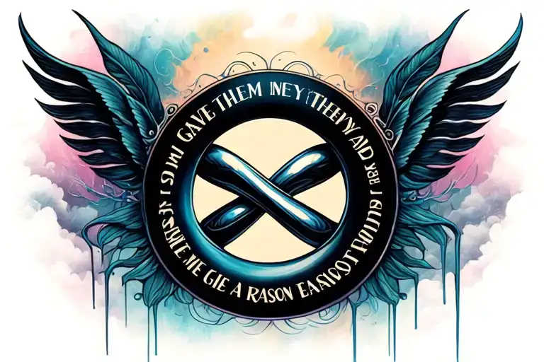 Infinity Symbol with "I gave them life and they gave me a reason to live" tattoo design idea