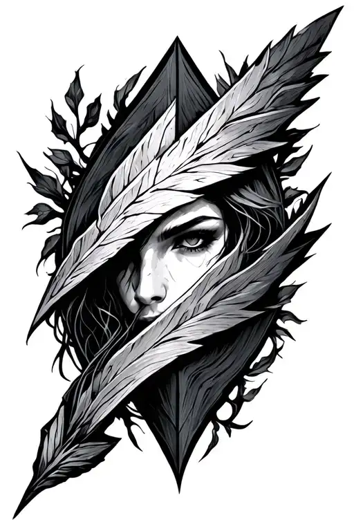 arrowhead black and white Caroline Lucie Maggie Archer tattoo design idea