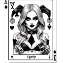 Harley Quinn fool tarot cards tattoo design idea