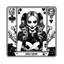 Harley Quinn fool tarot cards tattoo design idea