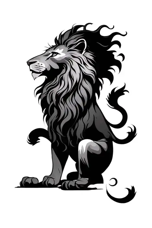 plane and scotland feminine lion tesla  tattoo design idea