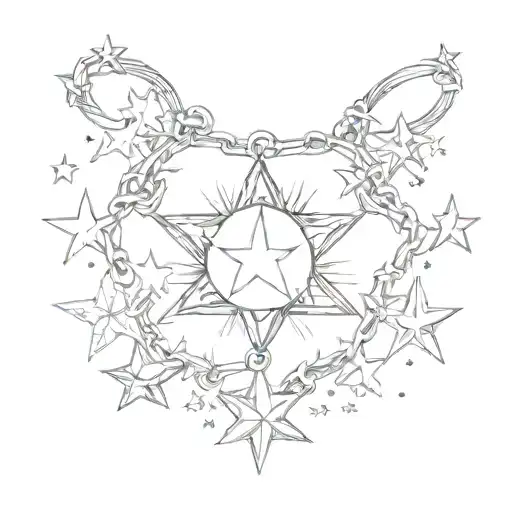 star charm bracelet tattoo design idea