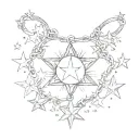 star charm bracelet tattoo design idea