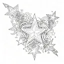 star charm bracelet tattoo design idea