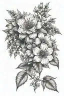 "Hadley" with Heather flowers growing tattoo design idea
