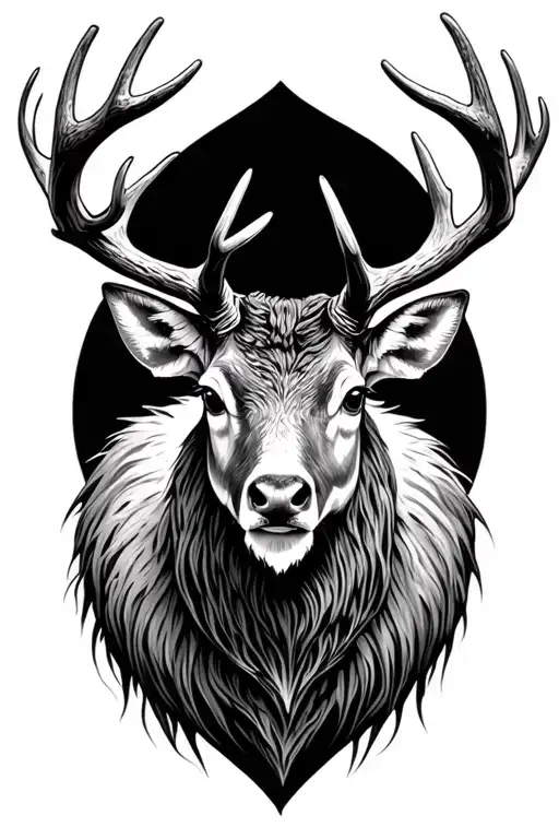 Scottish stag tattoo design idea