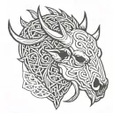 celtic boar skull tattoo design idea