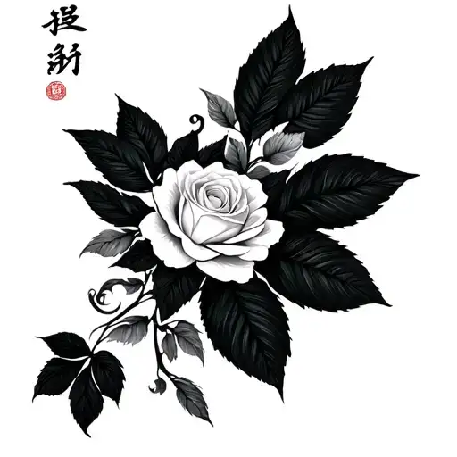 Dragonfly white rose tattoo design idea