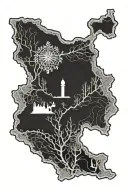 Punjab state outline tattoo design idea