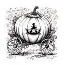 pumpkin carriage Cinderella tattoo design idea
