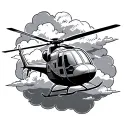 helicopter baseball diamond clouds tattoo design idea