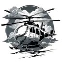 helicopter baseball diamond clouds tattoo design idea