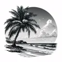 beach theme bicept tattoo black tattoo design idea