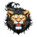 angry lion tattoo design idea