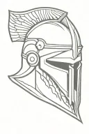 gladiator helmet with spirit sword tattoo design idea