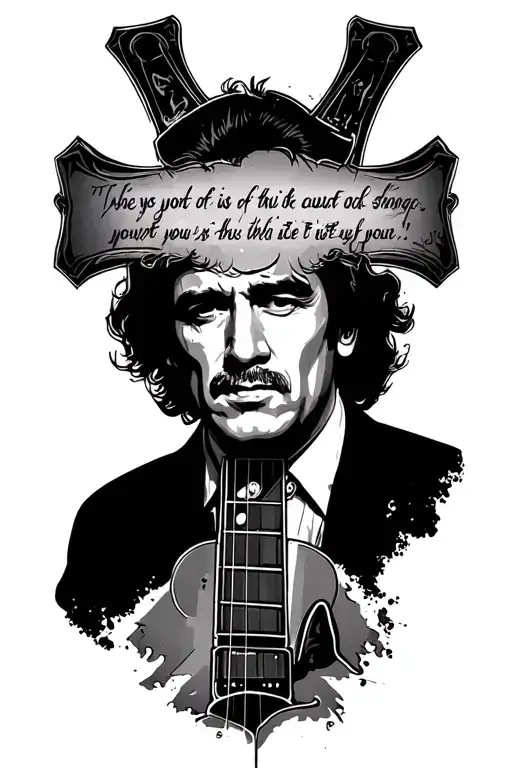 Johnny cash quote around a cross made tattoo design idea