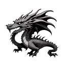 Wood Dragon tattoo design idea