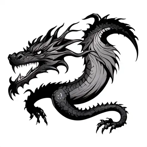 Wood Dragon tattoo design idea