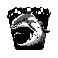 very bold dolphin anklet, bracelet style. This must be suitable for a cover up that goes around the ankle tattoo design idea