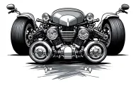 car and motorcycle parts tattoo design idea