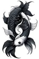 matching koi fish ying yang tattoo design idea