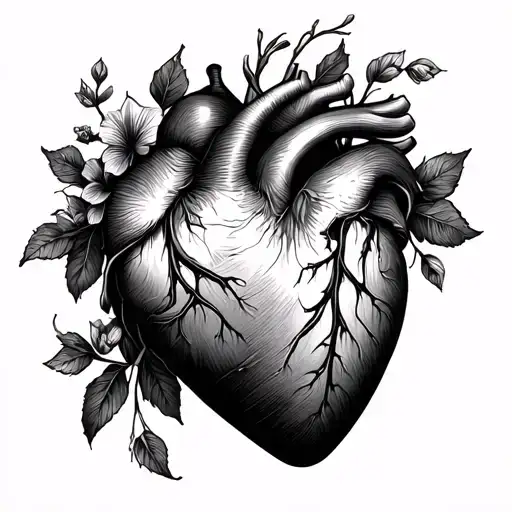 Heart Initial tattoo design idea