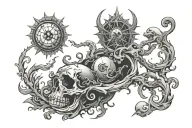 Creation,Balance &Destruction coexisting peacefully representing tattoo design idea