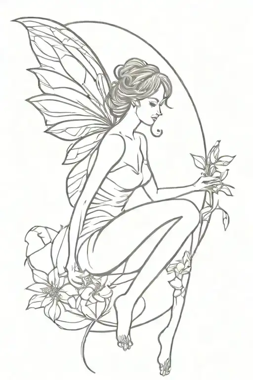 fairy tattoo design idea