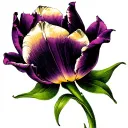 dark purple tulip flower tattoo design idea