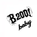 "2000 baby" just text tattoo design idea