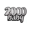 "2000 baby" just text tattoo design idea