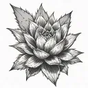 agave plant tattoo design idea