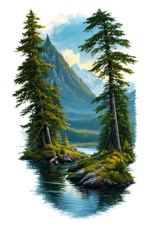 nature scene tattoo design idea