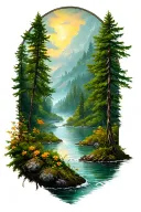 nature scene tattoo design idea