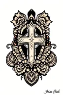cross mandala tattoo design idea