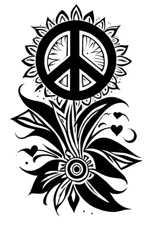 peace love and prosperity tattoo design idea
