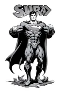 Superman lifting above his head the Superman symbol tattoo design idea