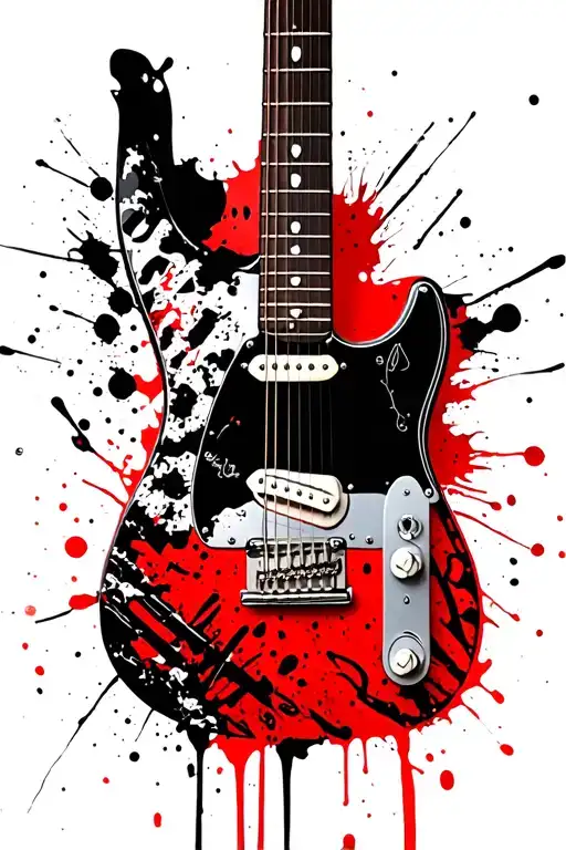 Hot Rod Fender Telecaster Electric Guitar tattoo design idea