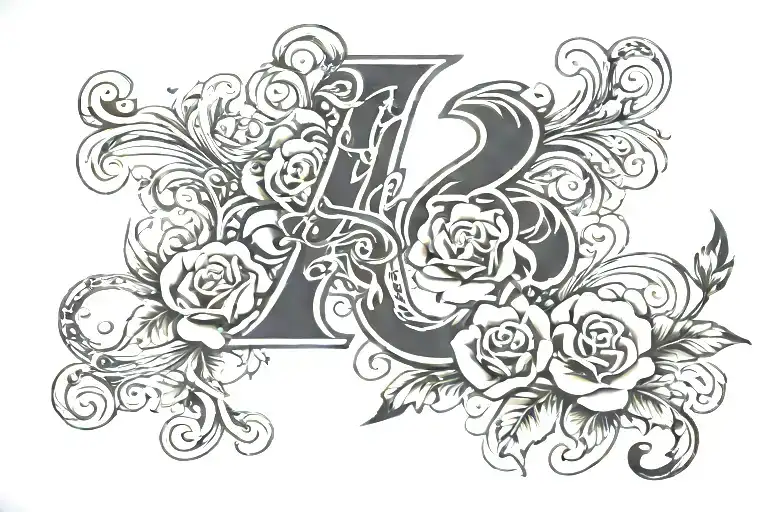 number 19 written tattoo design idea