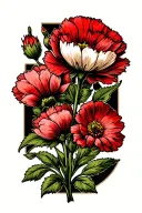 april birth flower red single tattoo design idea